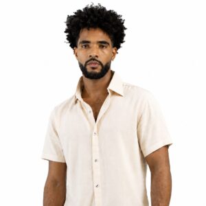 Camisa Dexmen Casual Lino Beige