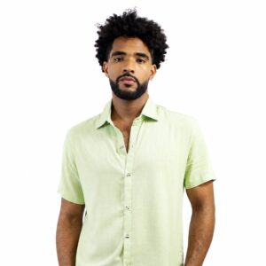 Camisa Dexmen Casual Lino Verde Olivo